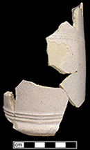 Wheel thrown tankard with white salt glaze stoneware body and tin glaze from 18CV60.